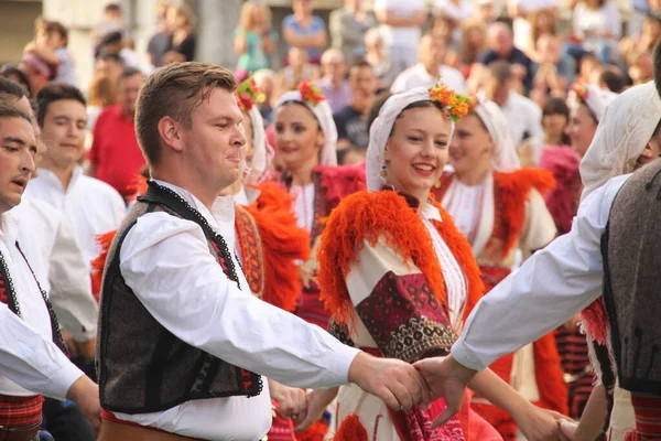 Народний Танець Македонії Вуличному Фестивалі — стокове фото