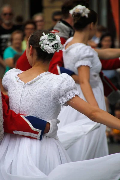 Bir Sokak Festivalinde Polonya Dansı Sergisi — Stok fotoğraf