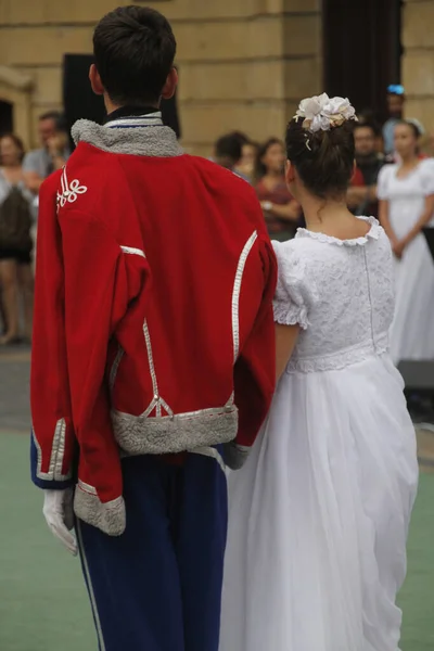 Bir Sokak Festivalinde Polonya Dansı Sergisi — Stok fotoğraf