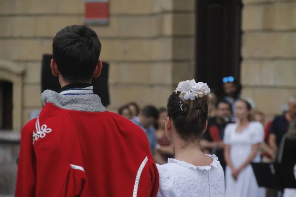 Bir Sokak Festivalinde Polonya Dansı Sergisi — Stok fotoğraf