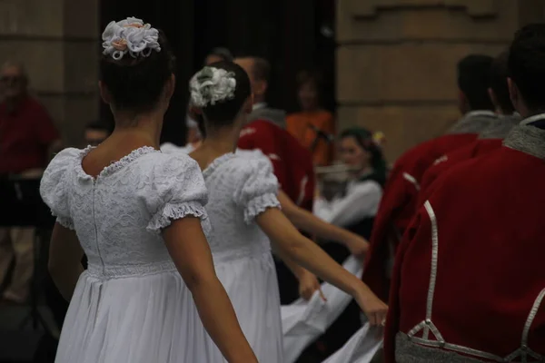 Polnische Tanzausstellung Einem Straßenfest — Stockfoto