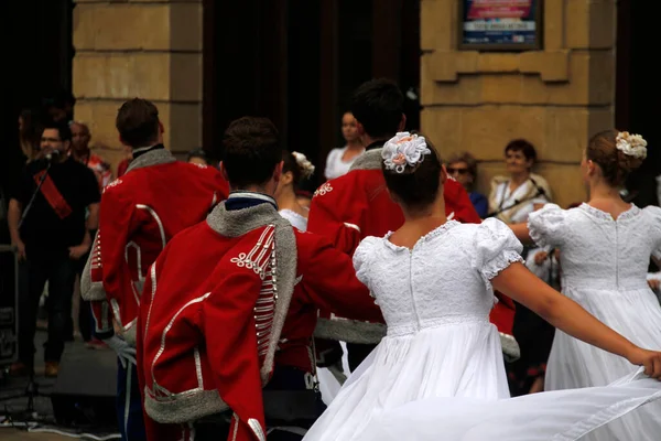 Polnische Tanzausstellung Einem Straßenfest — Stockfoto