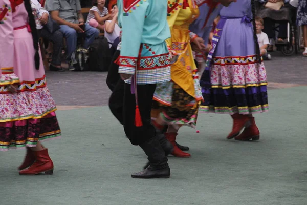 Exposition Danse Folklorique Russe Dans Festival Rue — Photo