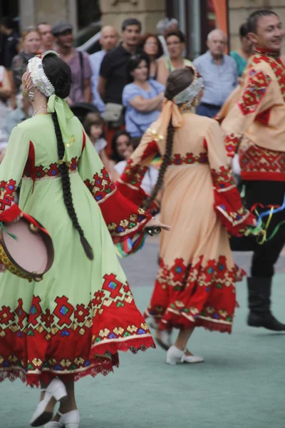 Exposition Danse Folklorique Russe Dans Festival Rue — Photo