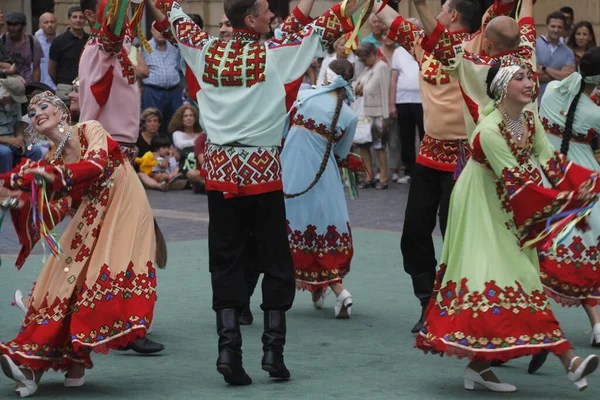 Rosyjska Wystawa Tańca Ludowego Festiwalu Ulicznym — Zdjęcie stockowe
