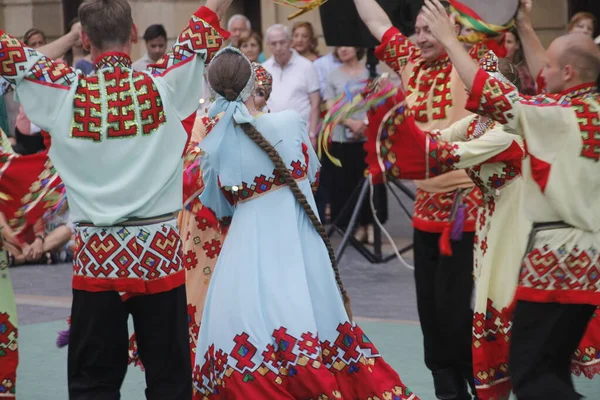 Exposition Danse Folklorique Russe Dans Festival Rue — Photo