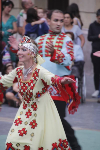 Ruská Lidová Taneční Výstava Pouličním Festivalu — Stock fotografie