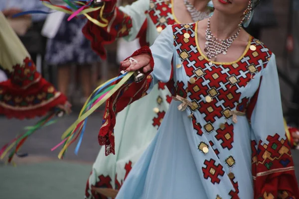 Exposition Danse Folklorique Russe Dans Festival Rue — Photo