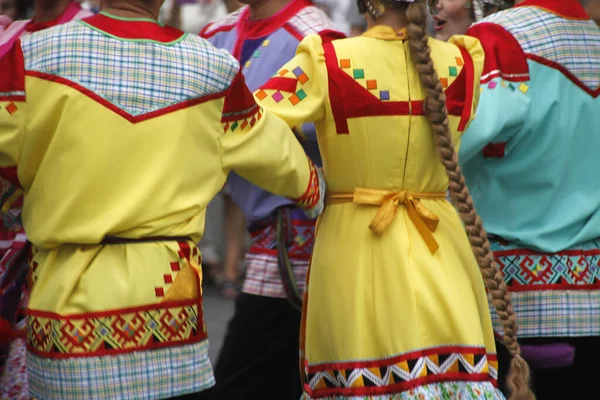 Russische Volkstanzausstellung Einem Straßenfest — Stockfoto