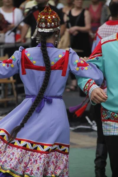 Russische Volkstanzausstellung Einem Straßenfest — Stockfoto