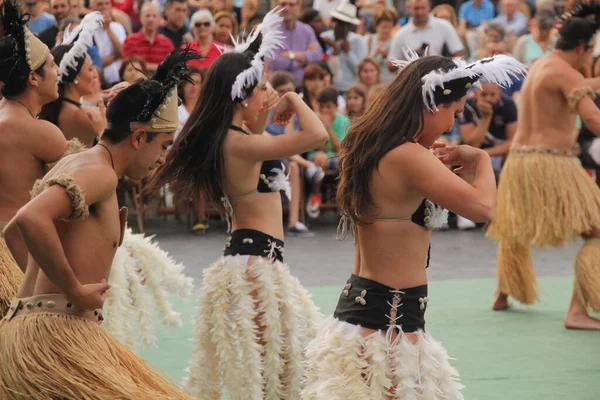 Les Mers Sud Dansent Dans Festival Street Folk — Photo