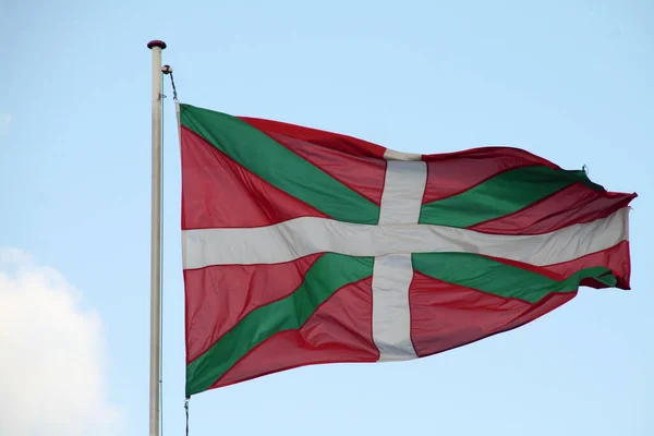 Basque National Flag Waving Air — Stock Photo, Image