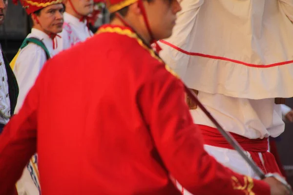 Dança Basca Tradicional Festival Folclórico — Fotografia de Stock