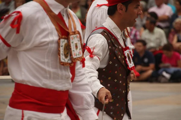 Traditionell Baskisk Dans Folkfest — Stockfoto