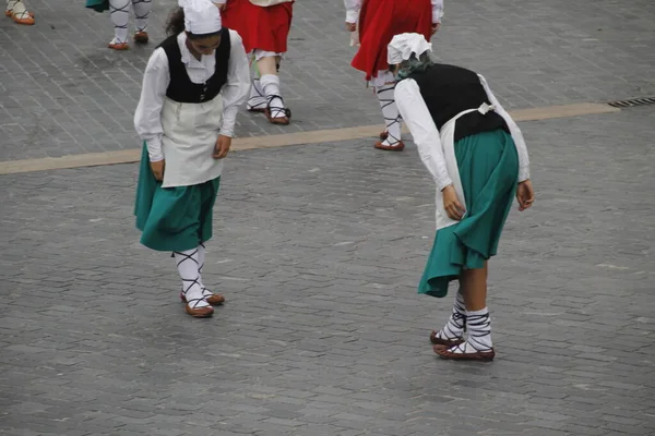 Παραδοσιακός Χορός Basque Ένα Λαϊκό Φεστιβάλ — Φωτογραφία Αρχείου