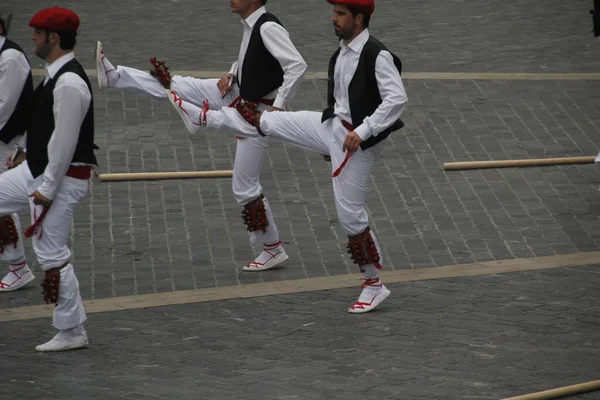 Traditionell Baskisk Dans Folkfest — Stockfoto