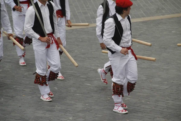Danza Tradicional Vasca Festival Folclórico —  Fotos de Stock