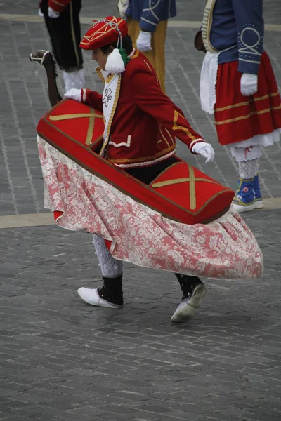 Traditionell Baskisk Dans Folkfest — Stockfoto