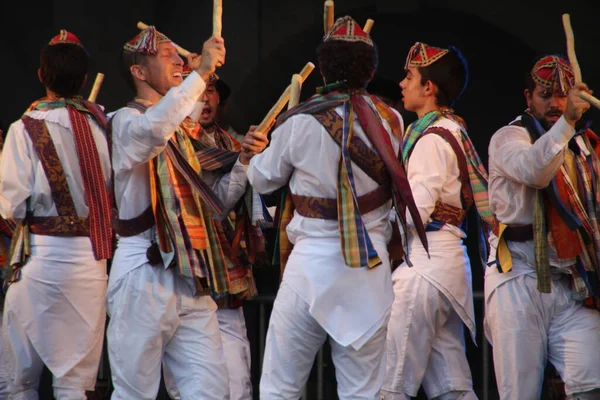 Dança Basca Tradicional Festival Folclórico — Fotografia de Stock