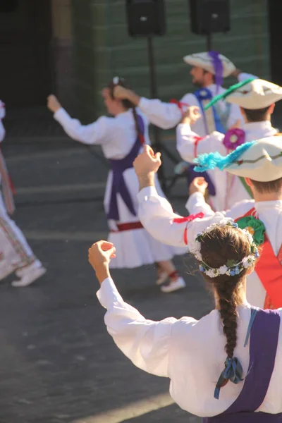 Danza Tradicional Vasca Festival Folclórico — Foto de Stock