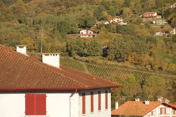 Typowy Baskijski Dom Południu Francji — Zdjęcie stockowe