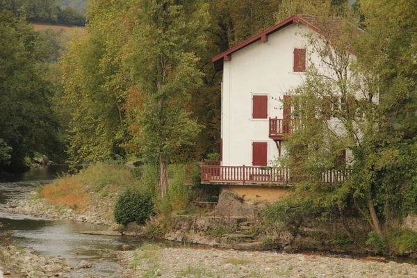 Casa Típica Basca Sul França — Fotografia de Stock
