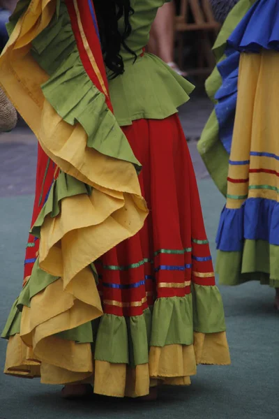 Colombia folk dance in a street festival
