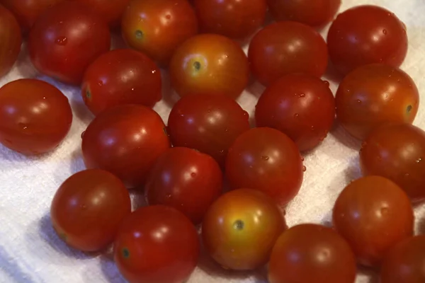 Tomates Vermelhos Uma Bandeja — Fotografia de Stock