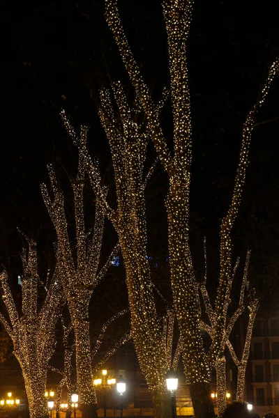 Sokakta Noel Işıkları — Stok fotoğraf