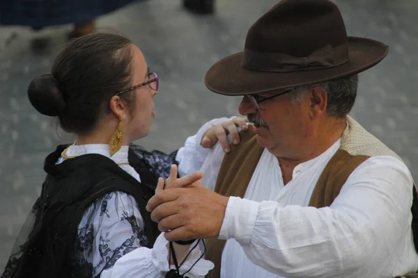 Portugiesisches Tanzfestival Einer Straße Von Bilbao — Stockfoto