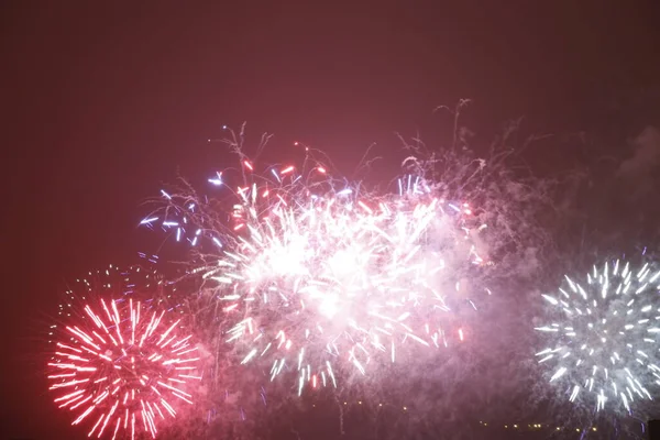 Ausstellung Von Feuerwerk Der Nacht — Stockfoto