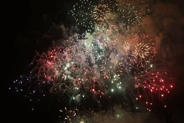 Ausstellung Von Feuerwerk Der Nacht — Stockfoto