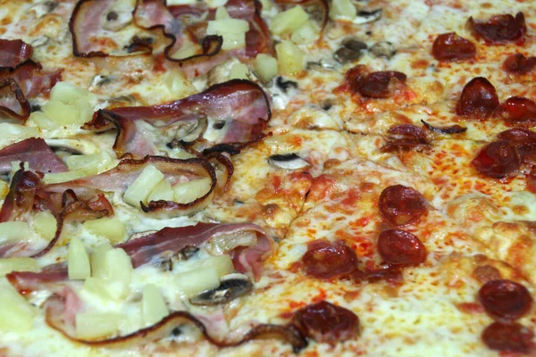 Pizza with cheese and ham