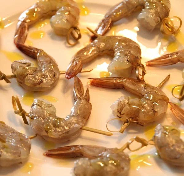 Camarones Listos Para Cocinar —  Fotos de Stock