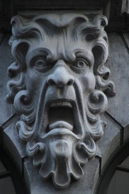 Brugge 'deki eski kasabanın manzarası