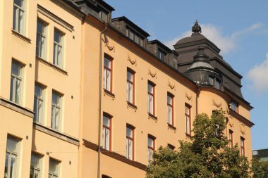 Stockholm, İsveç şehir merkezinde bir bina.