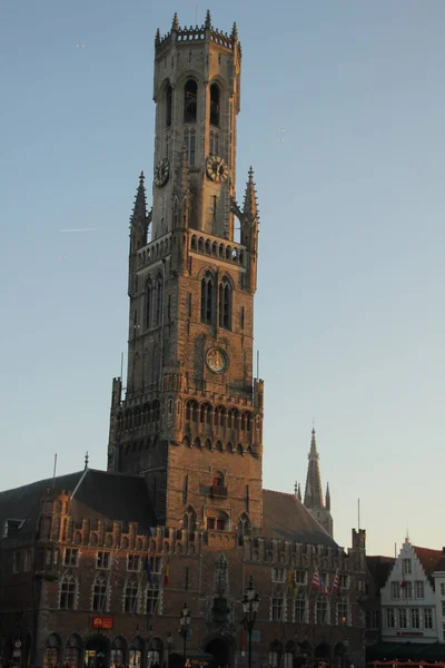 Brugge Deki Eski Kasabanın Manzarası — Stok fotoğraf