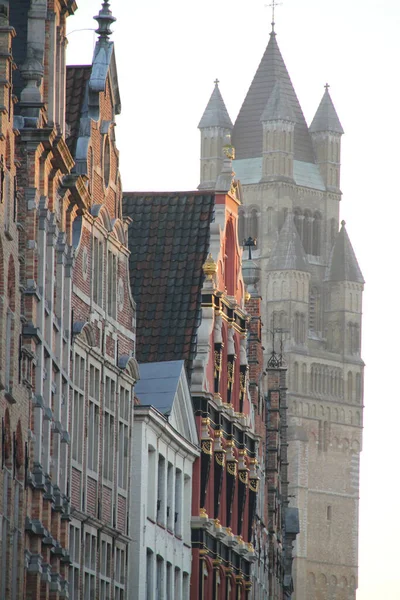 Pohled Staré Město Bruggách — Stock fotografie