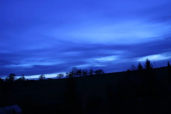 Landschaft Landesinneren Deutschlands Bei Nacht — Stockfoto