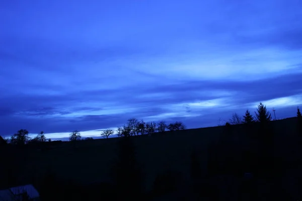 Landschap Het Binnenland Van Duitsland Nachts — Stockfoto