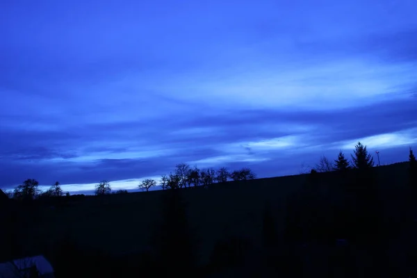 Landschaft Landesinneren Deutschlands Bei Nacht — Stockfoto