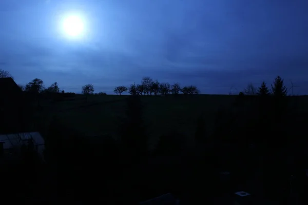Landschaft Landesinneren Deutschlands Bei Nacht — Stockfoto