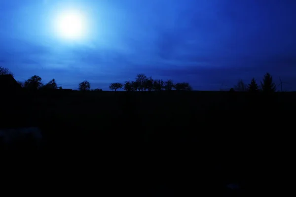 Landschaft Landesinneren Deutschlands Bei Nacht — Stockfoto