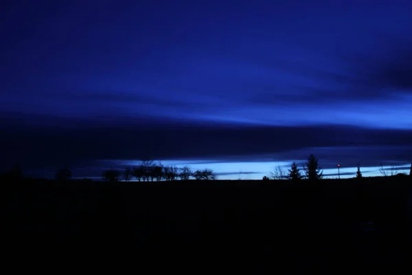 Landschaft Landesinneren Deutschlands Bei Nacht — Stockfoto