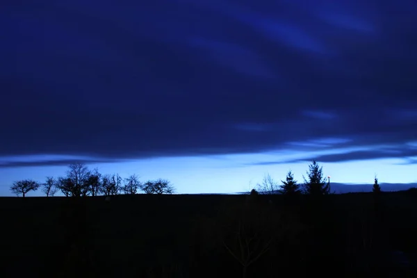 Landschap Het Binnenland Van Duitsland Nachts — Stockfoto