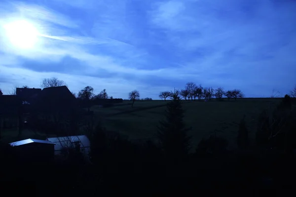Τοπίο Στο Εσωτερικό Της Γερμανίας Νύχτα — Φωτογραφία Αρχείου