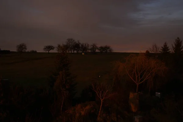 Landschap Het Binnenland Van Duitsland Nachts — Stockfoto