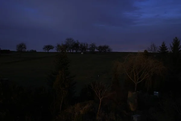 Landschap Het Binnenland Van Duitsland Nachts — Stockfoto