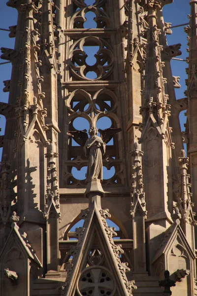 Detail Van Kathedraal Van Barcelona — Stockfoto