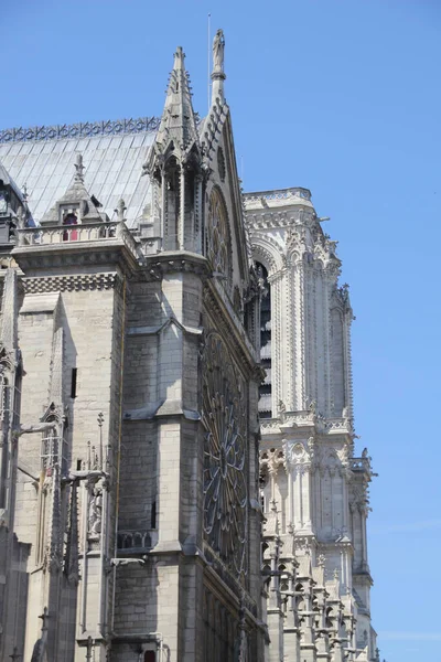 Yanmadan Önce Notre Dame Katedrali Paris — Stok fotoğraf